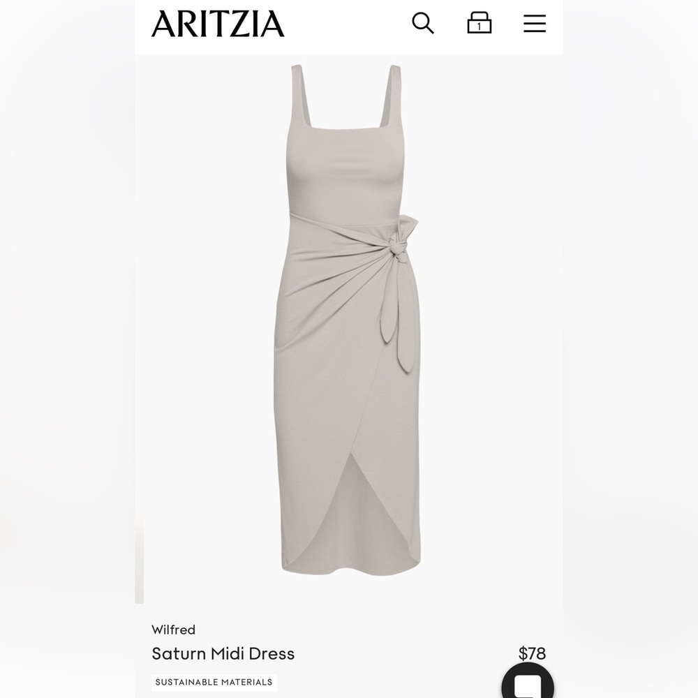 Wilfred Aritzia Saturn Midi Dress in Heather Grey NWT